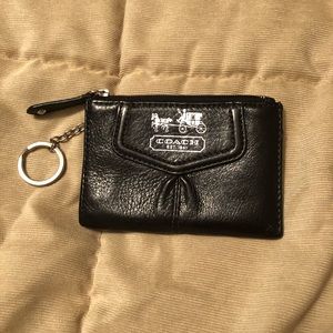 Coach coin purse with key ring and card pocket